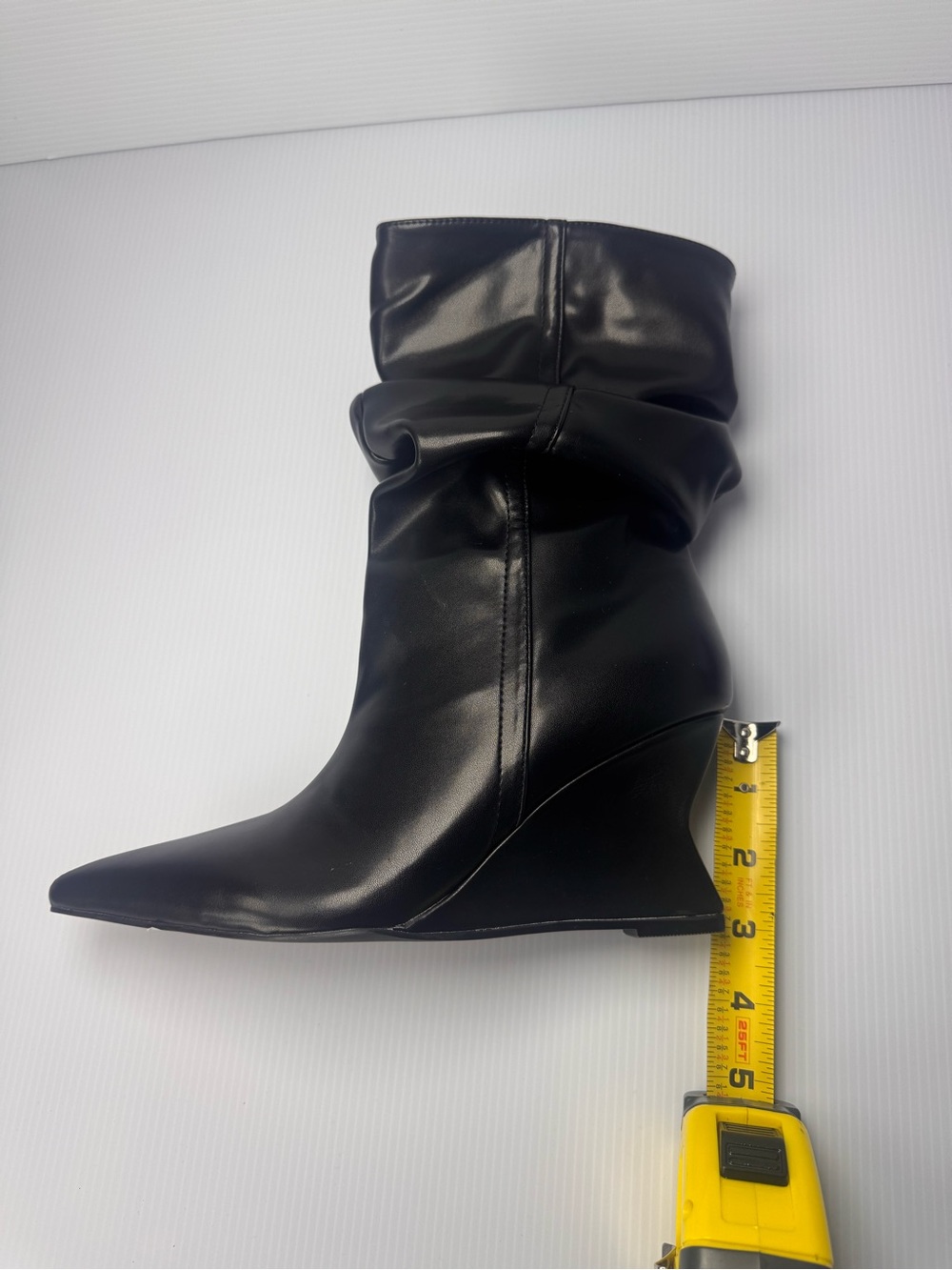 🖤✨ Azalea Wang ASAF Slouch Wedge Ankle Boots – Black ✨🖤 - Picture 5 of 7